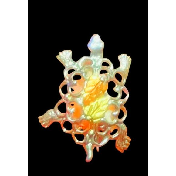 RGC Black Hills 12k Gold 925 SS Turtle Pin 1” L x 3/4” W - Picture 8 of 10